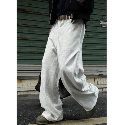 重磅复合银狐绒垂感宽松加绒卫裤