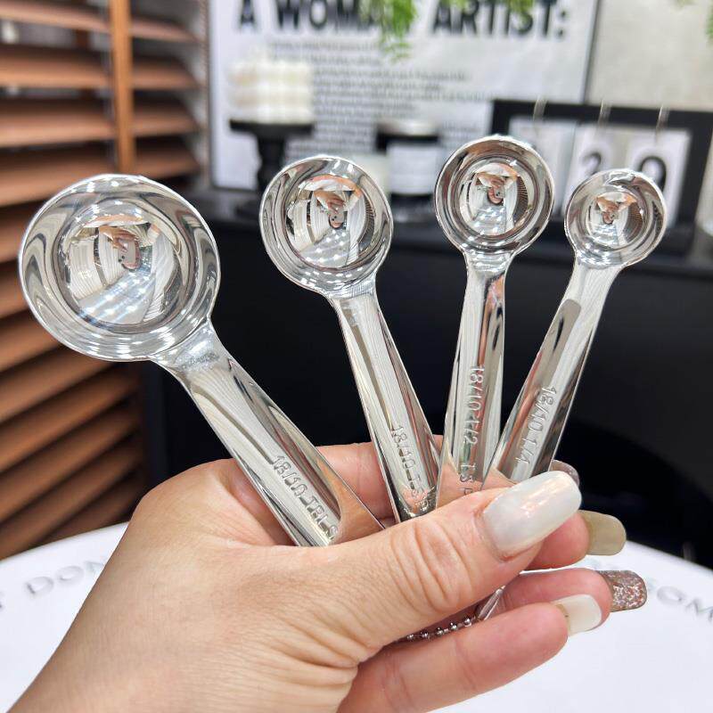 出口德国304不锈钢量勺克数勺套装厨房克度刻度计量匙奶粉烘培DIY