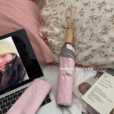 樱花粉系｜便携黑胶伞遮阳防晒防紫外线晴雨两用伞女ins风太阳伞