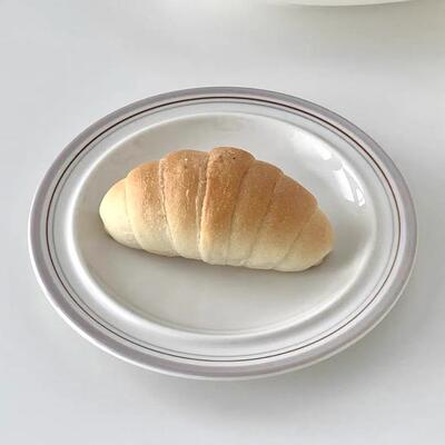 On the table - 灰紫色线条系列釉下彩陶瓷餐盘 6.8寸餐盘 甜点盘