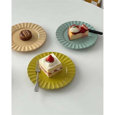 On the table - 彩色色釉陶瓷餐盘 甜点盘 水果盘 7.7英寸