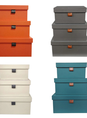 样板房间衣柜衣帽间收纳箱收纳盒皮质整理箱收纳盒收纳箱摆件软装