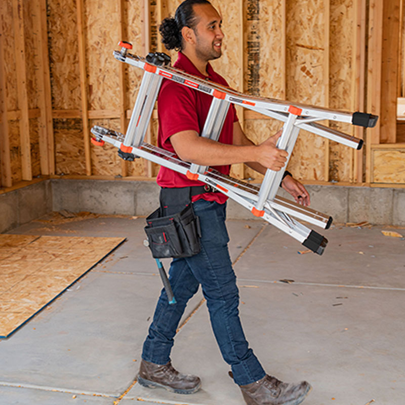 雷都捷特小巨人国外梯子家用折叠伸缩多功能升降铝合金2m人字工程