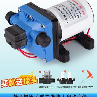 静音船用212V微型自吸F4卧式 款 电动24V流直房车隔膜泵增压泵水泵