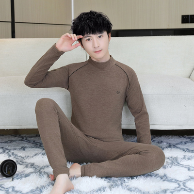 德绒保暖内衣套装男高领打底内搭