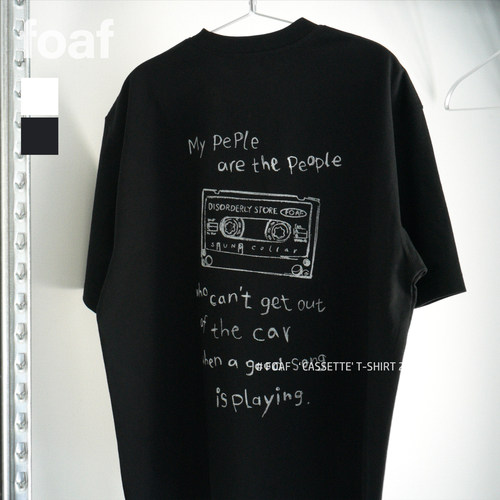 FOAF ‘CASSETTE‘ T-SHIRT 25ss 日系宽松手绘线条纯棉短袖T恤