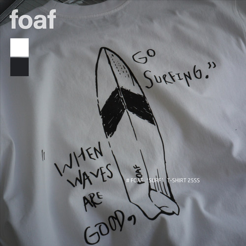 FOAF ‘SURF' T-SHIRT 25ss 日系纯棉手绘线条冲浪板宽松短袖T恤