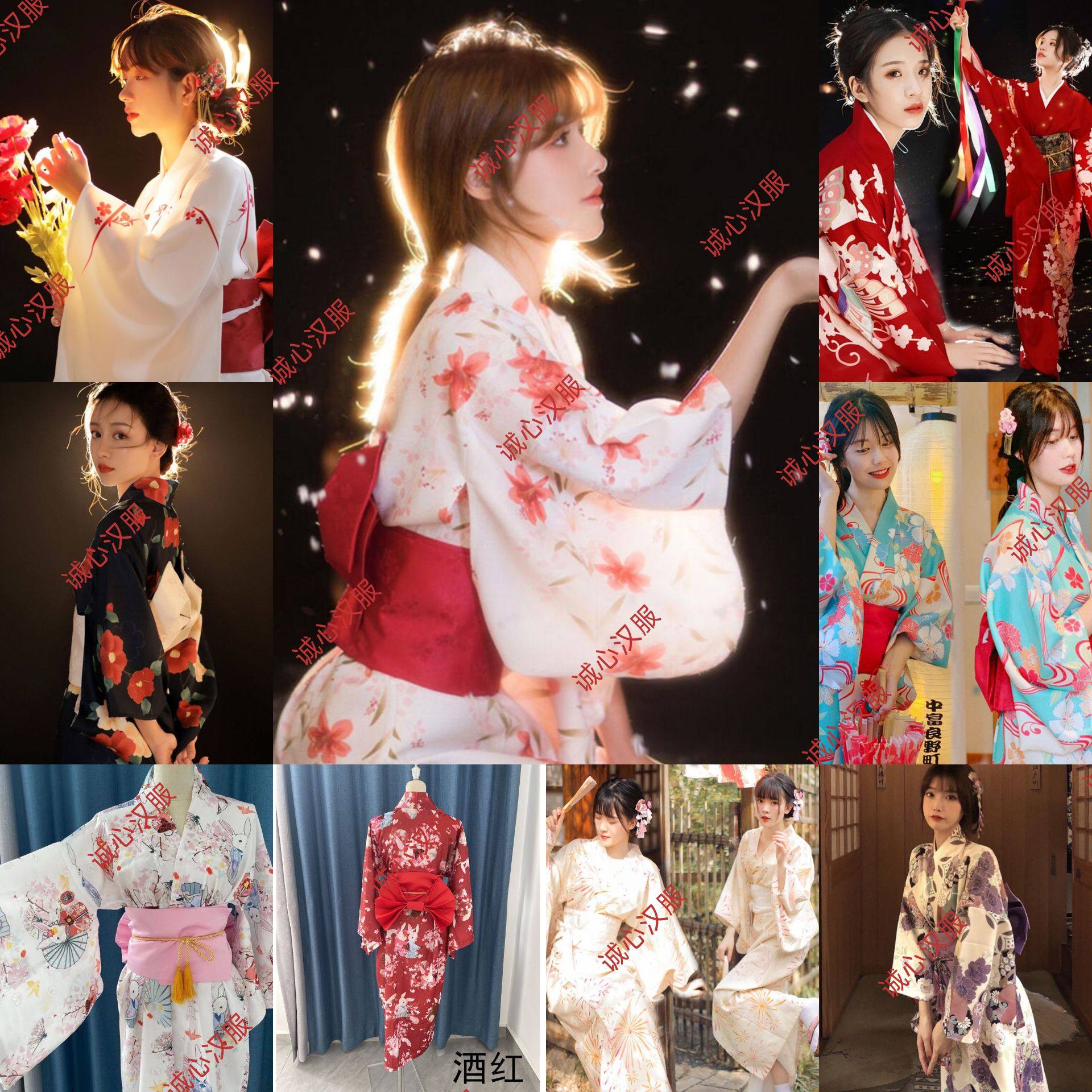 新款神明少女和服日系改良拍照礼服樱花文艺写真服装浴衣剧本演出