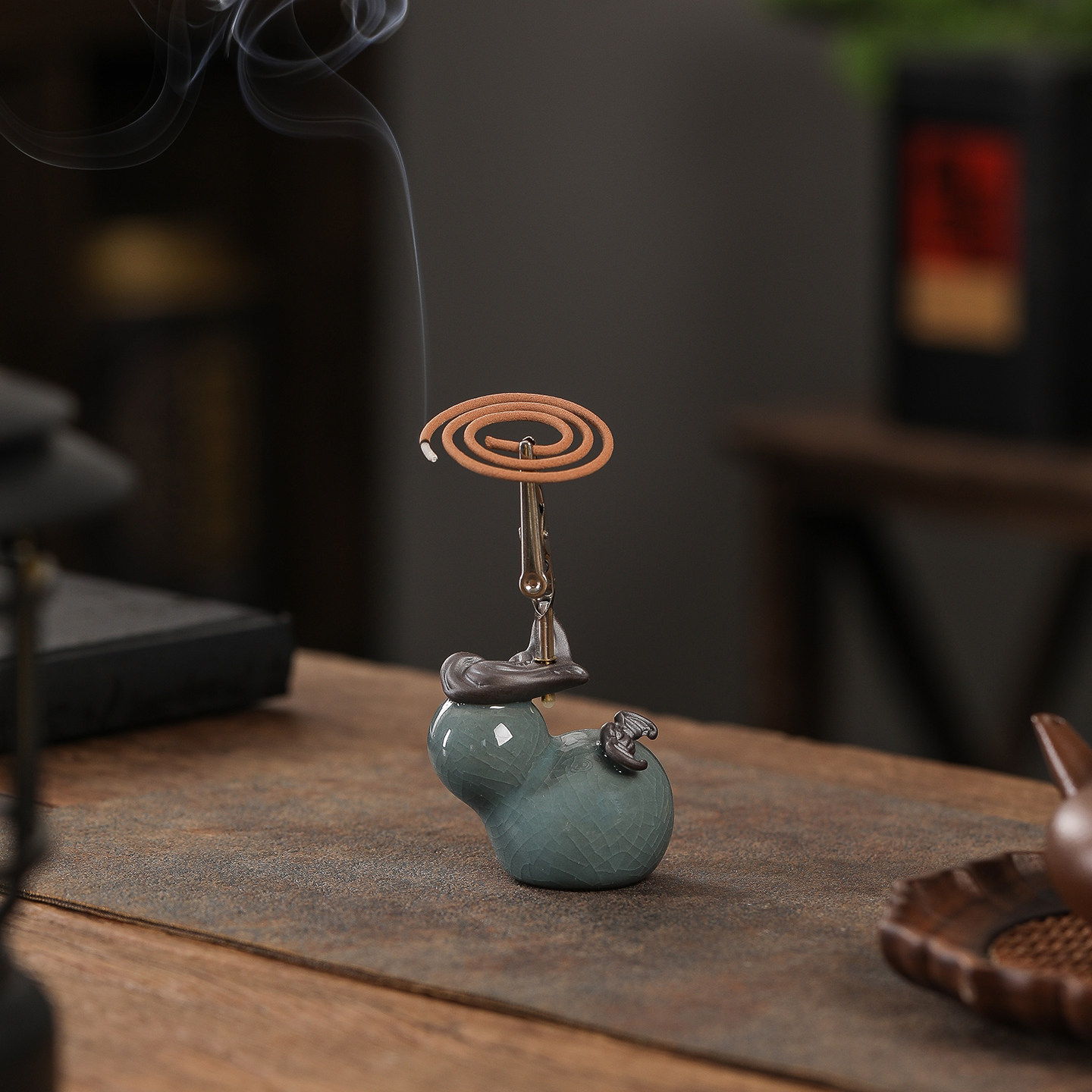福禄两用小香座创意葫芦盘香炉图片