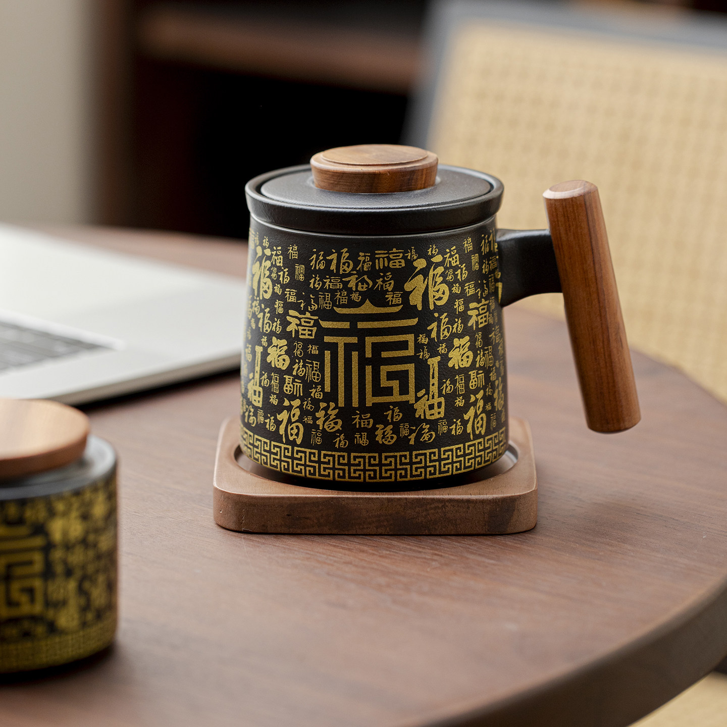 百福陶瓷泡茶杯商务伴手礼家用办公室喝水杯带滤网茶水分离马克杯,家居饰品,摆件礼盒/套组,淘宝优惠券,粉丝福利购,淘宝优惠卷