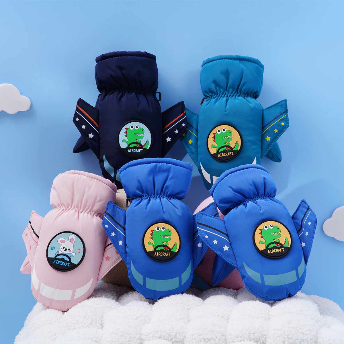 儿童滑雪手套冬季保暖宝宝冬天玩雪男女童防泼水3岁小孩加绒加厚