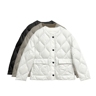 【橙庐】500855简约轻薄葫芦纹女款羽绒服 95白鹅绒中短时尚保暖