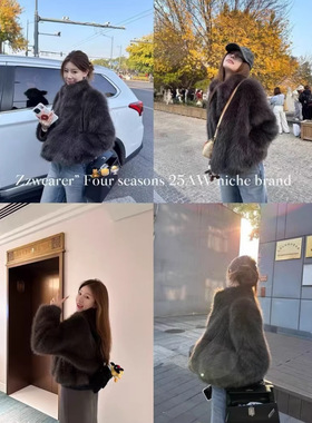 Zzwearer白月光女高级冬季加厚韩版托卡仿狐狸毛短款立领毛毛外套
