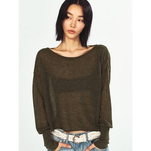 HELLO SEPTEMBER 新品茉莉阿尔巴卡羊毛早秋轻盈长袖短款针织衫