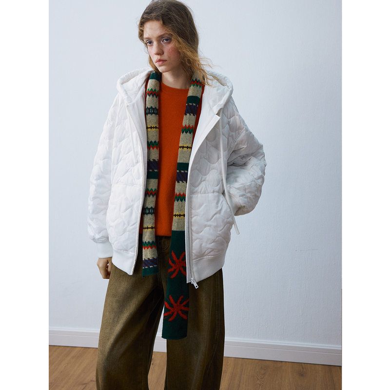 HELLO SEPTEMBER冬季款廓版连帽抽绳绗缝RDS可溯源90白鸭绒羽绒服