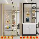 艺术画客厅长虹玻璃屏风隔断柜简约现代轻奢金属装 饰架入户门玄关