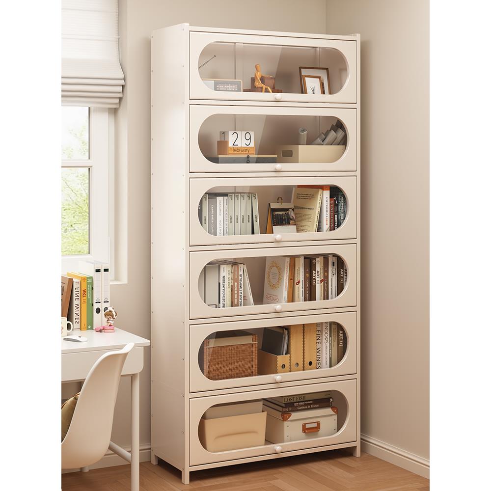 cs落地书柜带玻璃门儿童书架家用客厅多层储物柜防尘展示柜置物架