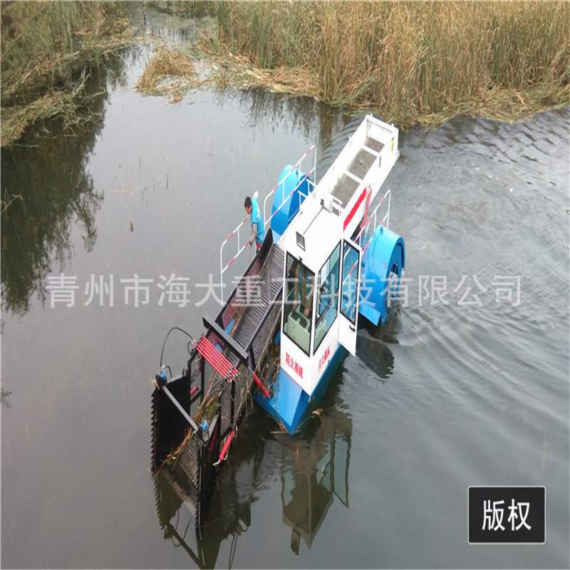 水上割草船快速收集水面各种杂草 河道割草船 水葫芦割草船