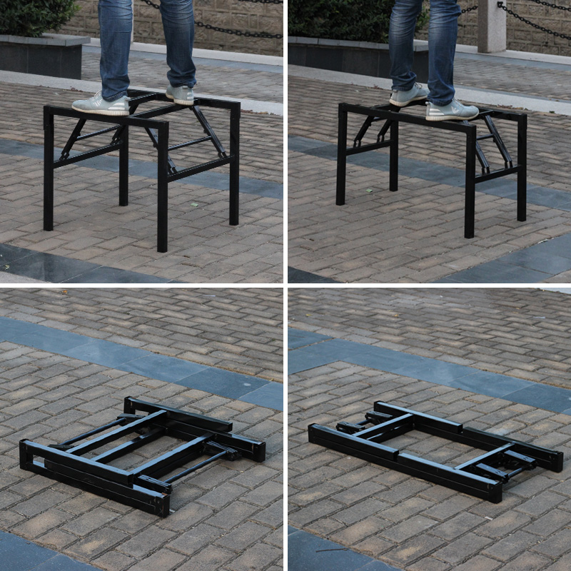 带弹簧加厚折叠桌腿支架 铁艺桌脚桌架培训桌腿 架子培训台架铁腿