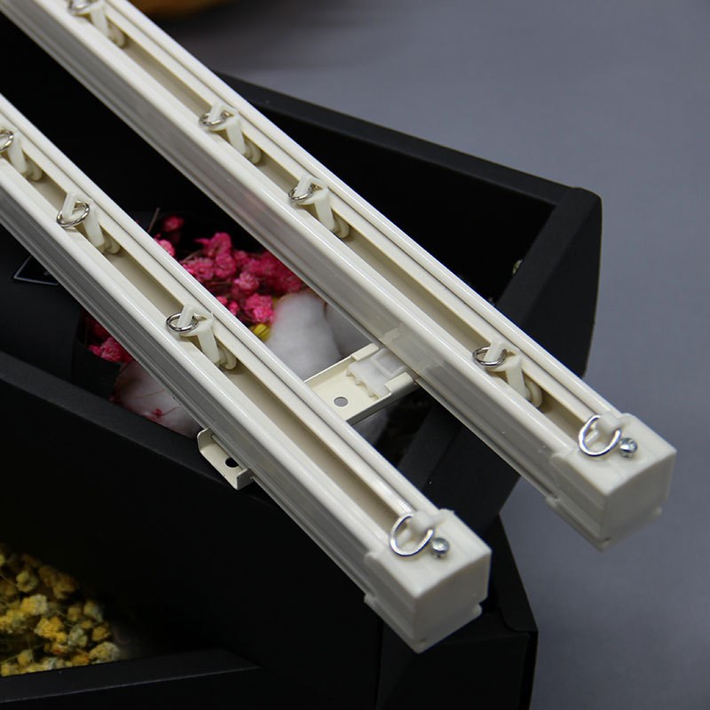 窗帘轨道铝合金滑轨导轨滑轮罗马杆滑道单双轨道侧装顶装挂钩直轨