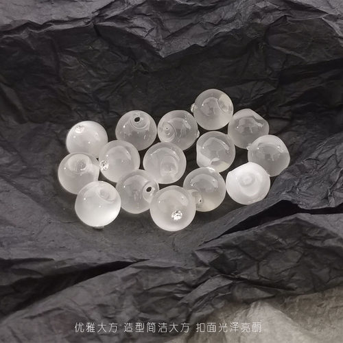 新品偏孔珠光白旗袍扣手缝扣镶钻钮扣衬衫扣针织开衫扣圆形时尚扣