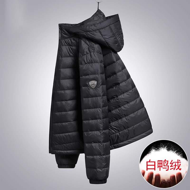意大利羽绒服男秋冬季薄款宽松潮流连帽棉袄外套青年轻薄羽绒外套