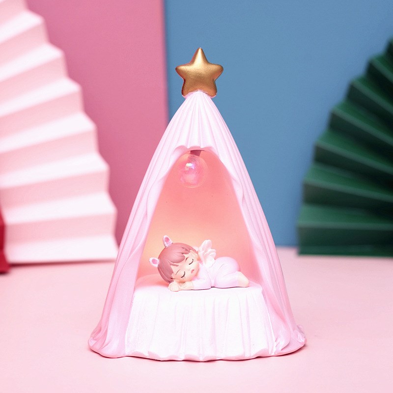梦幻天使安妮宝贝祈祷小夜灯摆件卧室发光N星星灯精致小礼品