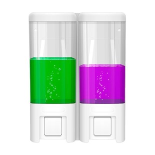 现代简约 白色手动皂液器手q按墙壁厨房皂液盒卫生间按压式