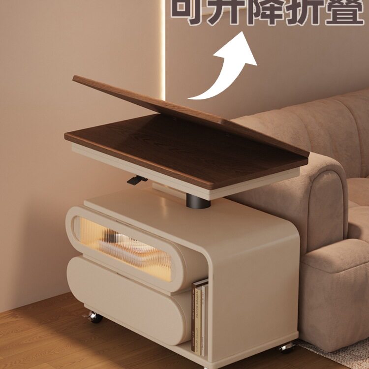 省空间折叠小推车沙发移动边几柜可升降茶几餐桌两用一体精致茶台