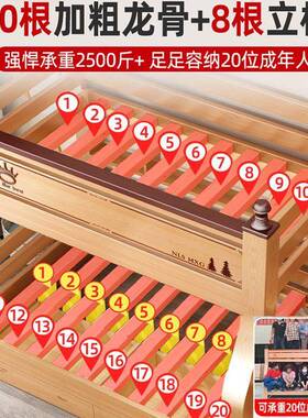 木子床加母厚橡实胶木上下车组两层双人床小户PFS61640型合床高低