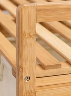 竹制抽10580分洗篮分类收纳筐脏衣收纳筐家用带置双物衣架浴室大