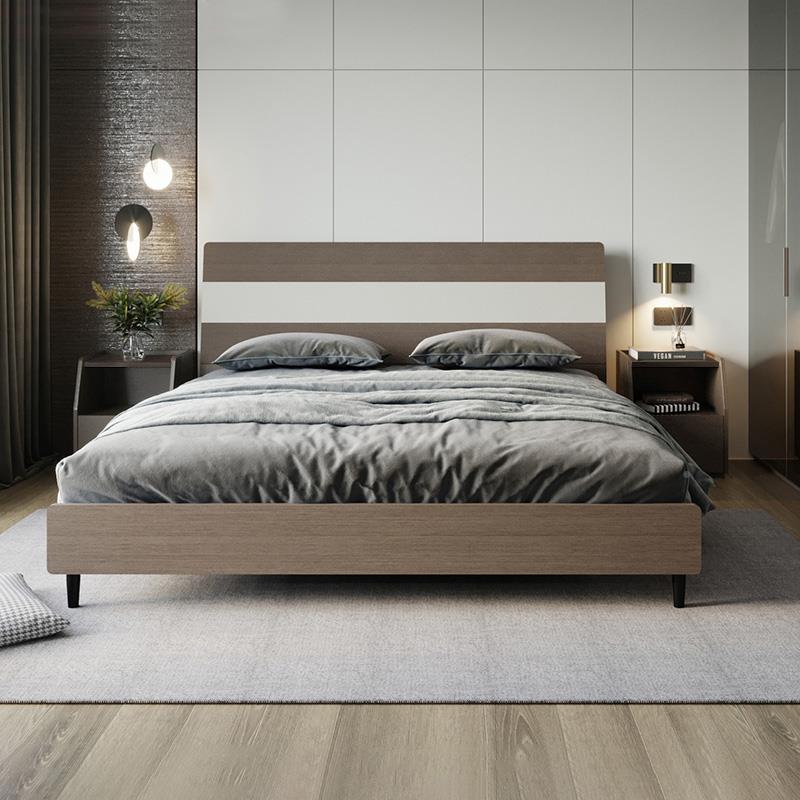 掌上珠F76H7995板式双人床1.垫8床米1.5M主卧单人床新中式床简明