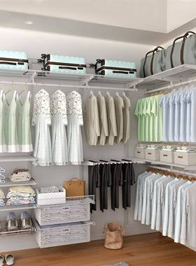 金属帽衣柜简放架易壁挂衣卧室家用衣间挂衣70745区开式砌墙衣橱