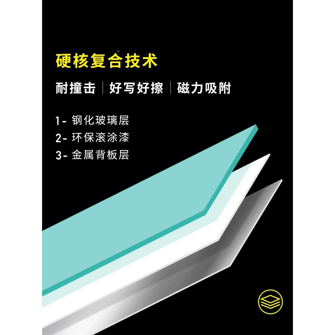 磁性钢化玻桌璃留面小白板办公ZWF便签言板儿童记板支架事式迷你