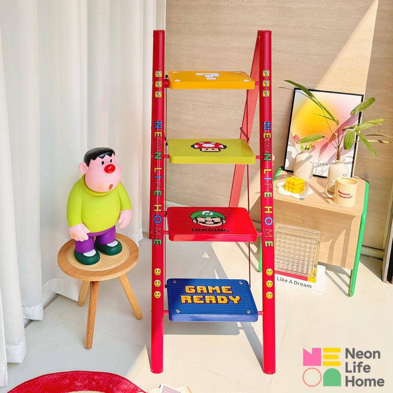 梯子家折用叠梯梯伸缩室内卡通功登YBE高多巴胺多能凳加厚四步梯