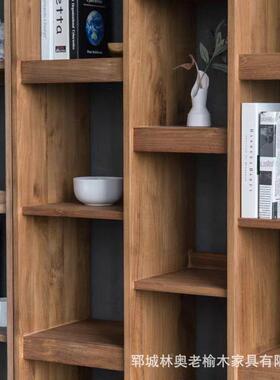 老体柜榆木书架落地式层置物架家用收纳储物一靠墙79511多简易柜