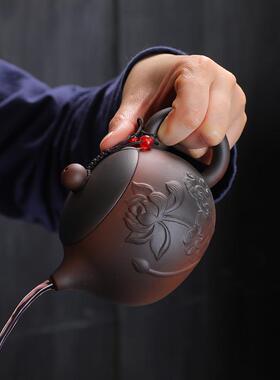 建水紫陶茶纯壶大手工紫砂西施壶WUX容量茶壶家泡用茶具古