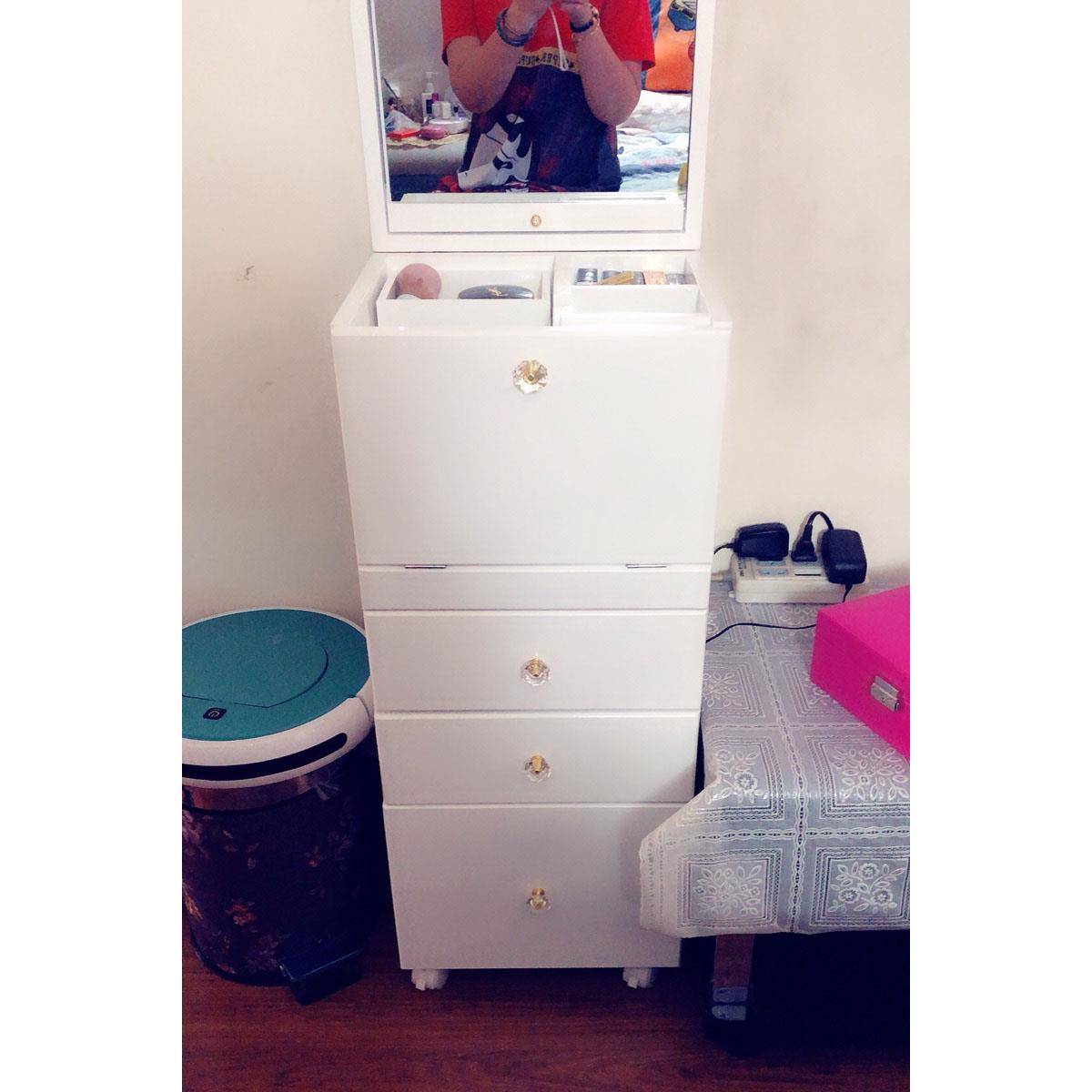 I迷你实木化妆床头柜欧式卧梳妆台女室轻奢多小型现1代简约ZEW翻