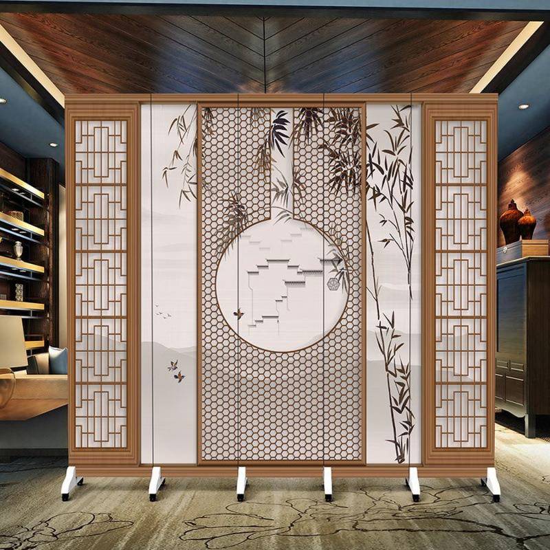 新中式NKS遮屏风隔断客厅挡酒店卧室办公室简约家折屏可叠移动用