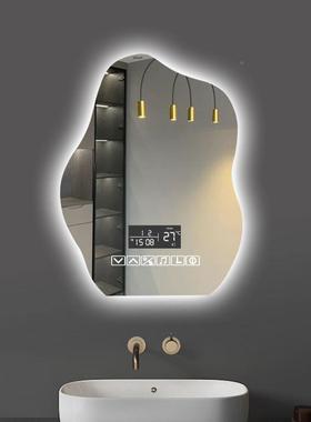 W7云朵高清镜化妆不规则异形子卫生间挂墙式洗手台镜雾智QWH能镜