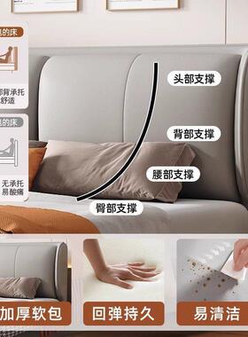 实木床科技布主卧皮床双人1出.8x532452米艺大床租房简易小户1型.