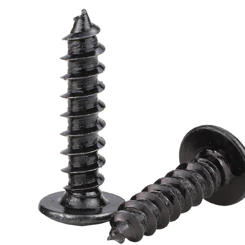 8.NTB级8十字槽扁大头加硬48小时黑锌M4自攻螺螺丝TA淬火蘑菇伞头