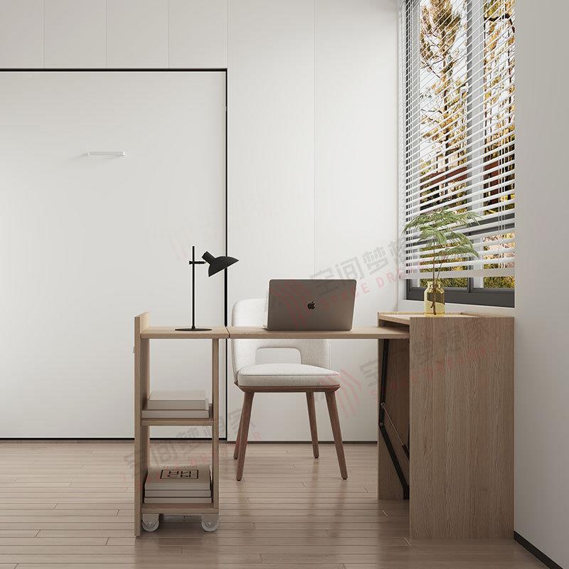 厂家直销翻折叠下习隐藏收纳办公家用学桌电脑桌伸缩推书SN09A折