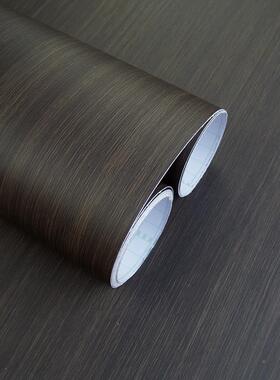 雅黑色CIZ仿木纹墙纸衣自粘具水旧柜柜家子原木门桌子防翻新贴纸