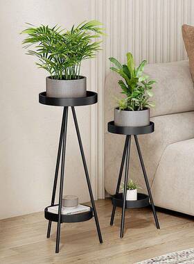 轻奢客厅花架子铁艺YGG地式萝花落架绿子室内家植用绿绿萝吊兰花