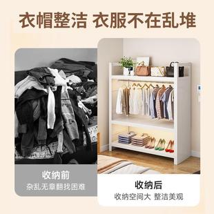 家用衣柜出租屋房挂衣收纳架子落地 简易衣柜加固钢制衣柜卧室组装