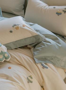 可爱卡通100支四毛巾绣长44807绒棉件套全棉被套单儿床纯棉床上童