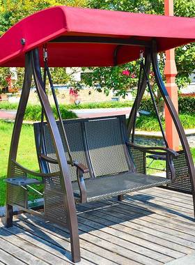 厂家销户外三台人秋千铁庭艺双人室外阳摇椅院吊椅供摇花园96175