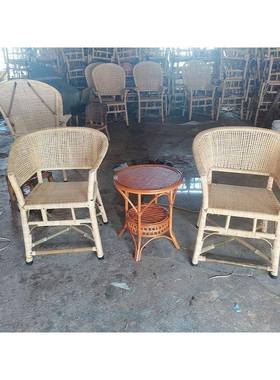 天然藤椅单靠背椅子人圈闲椅老式老人办公椅电脑椅家用休91034椅