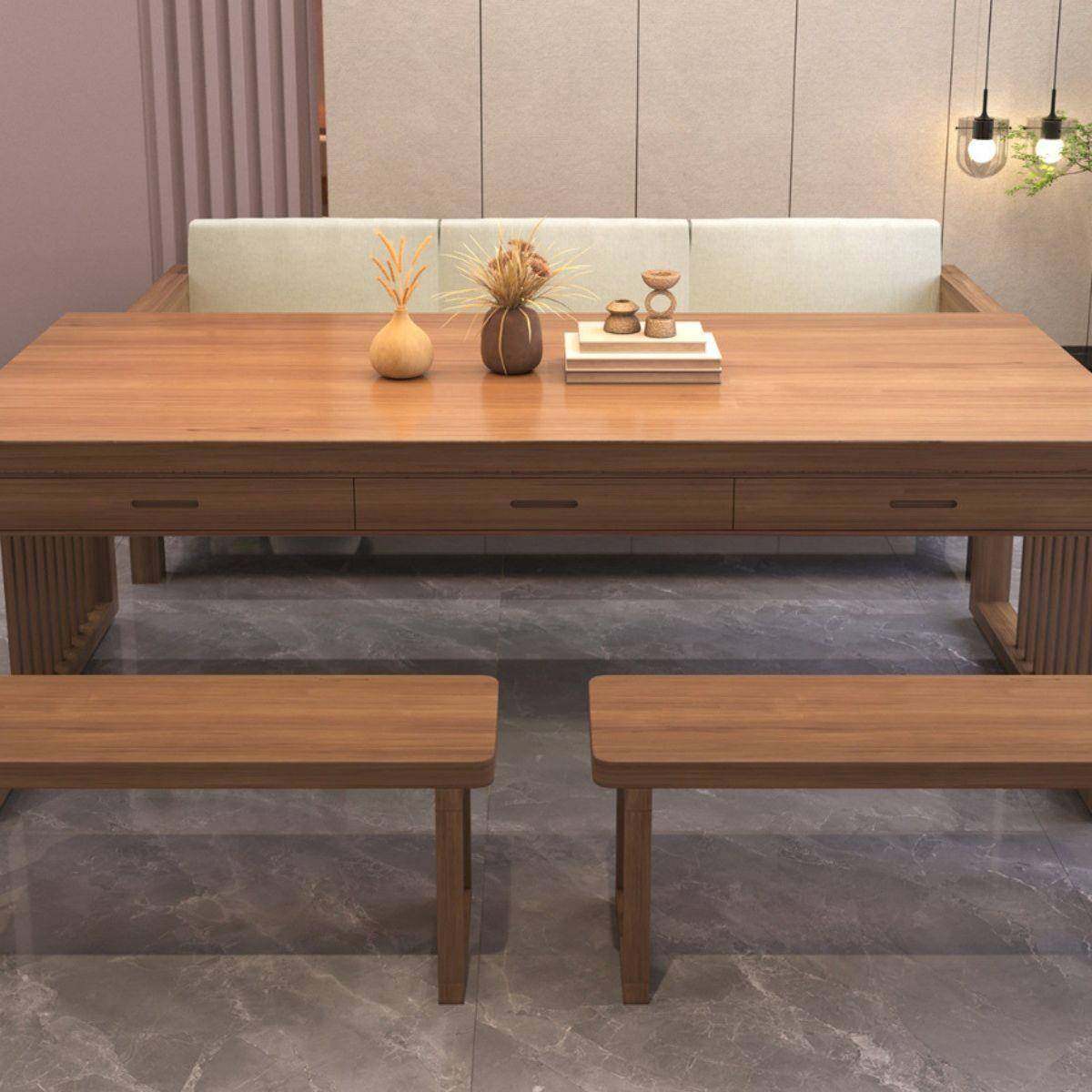 全实写木家22769用客书桌书房约办公桌字台原厅木简带抽屉电脑桌